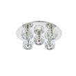 Elegant Lighting Graham 5-Light Crystal/Iron Ceiling Lamp in Chrome