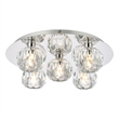 Elegant Lighting Graham 5-Light Crystal/Iron Ceiling Lamp in Chrome
