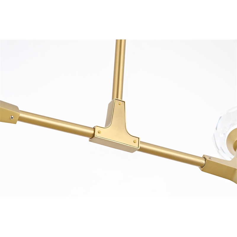 Elegant Lighting Zayne 4-Light Modern Crystal/Iron Pendant in Gold