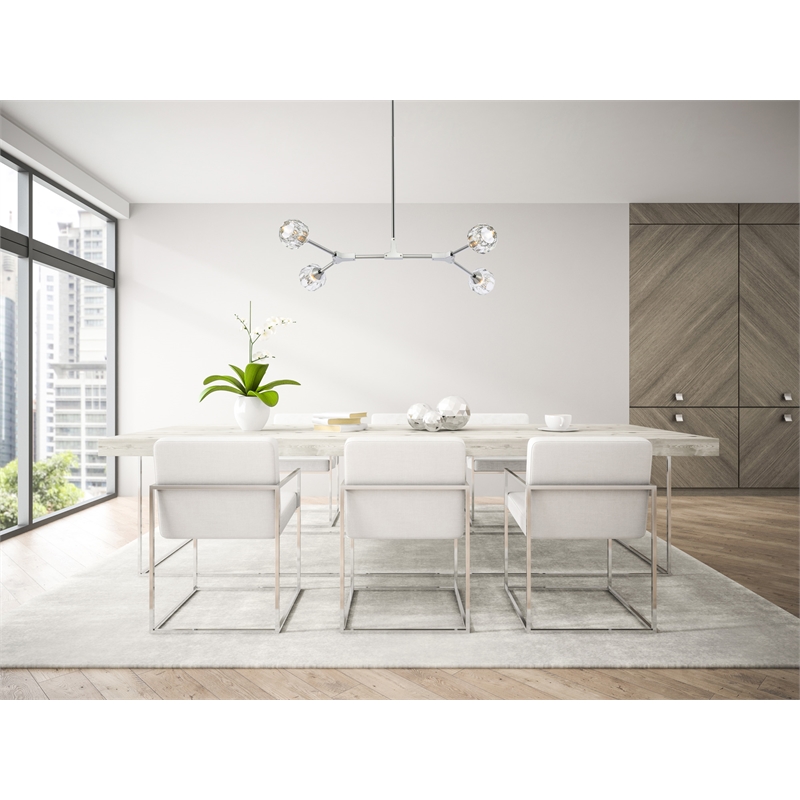 Elegant Lighting Zayne 4-Light Modern Crystal/Iron Pendant in Chrome