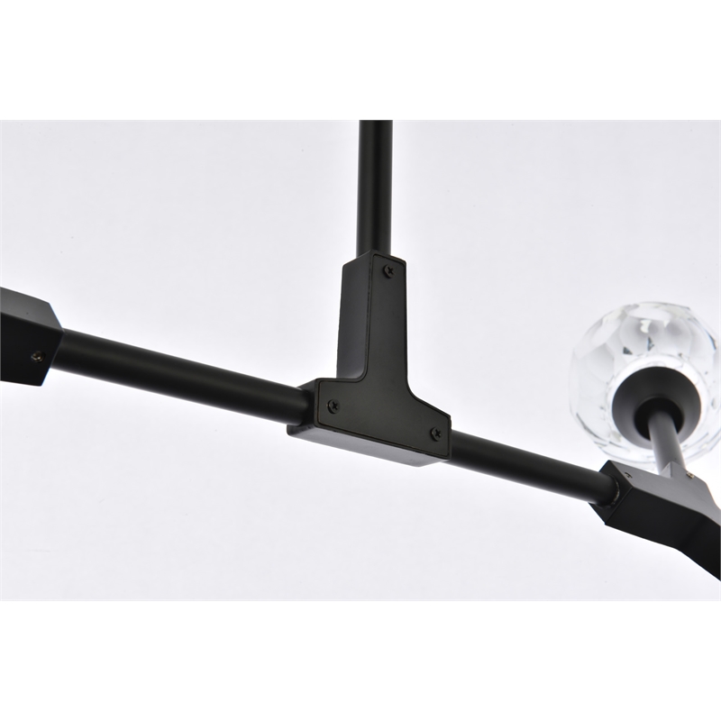 Elegant Lighting Zayne 4-Light Modern Crystal/Iron Pendant in Black