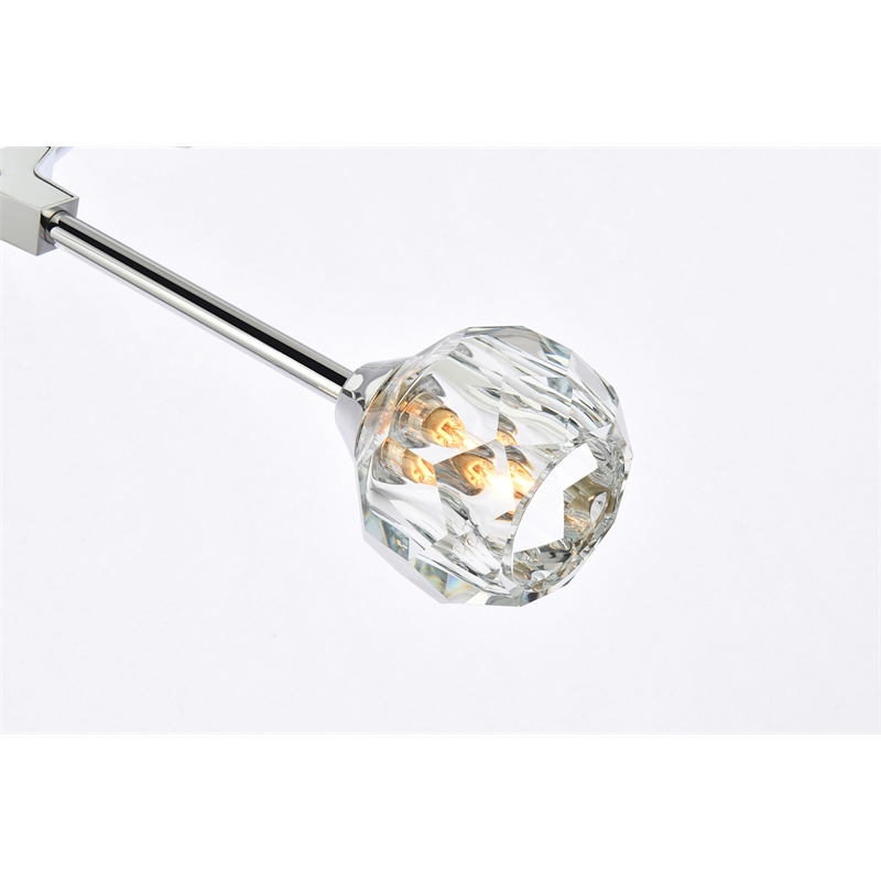 Elegant Lighting Zayne 8-Light Modern Crystal/Iron Pendant in Chrome
