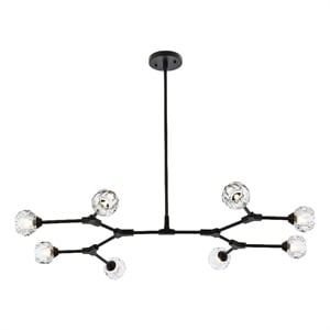 Elegant Lighting Zayne 8-Light Modern Crystal/Iron Pendant in Black