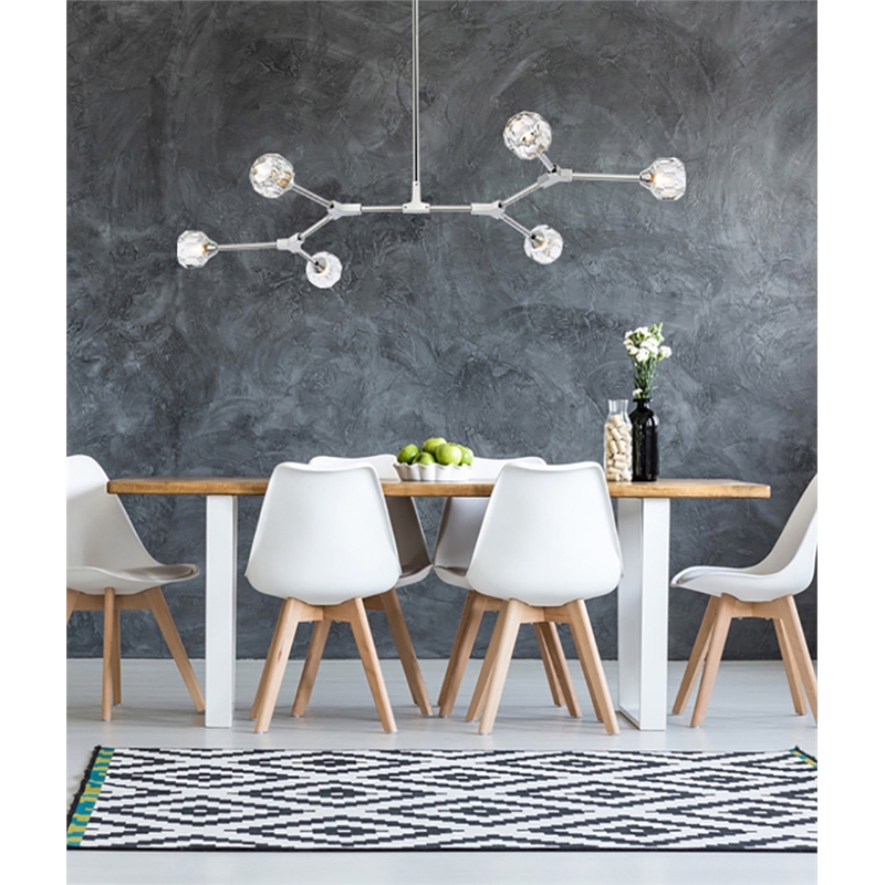 Elegant Lighting Zayne 6-Light Modern Crystal/Iron Pendant in Chrome