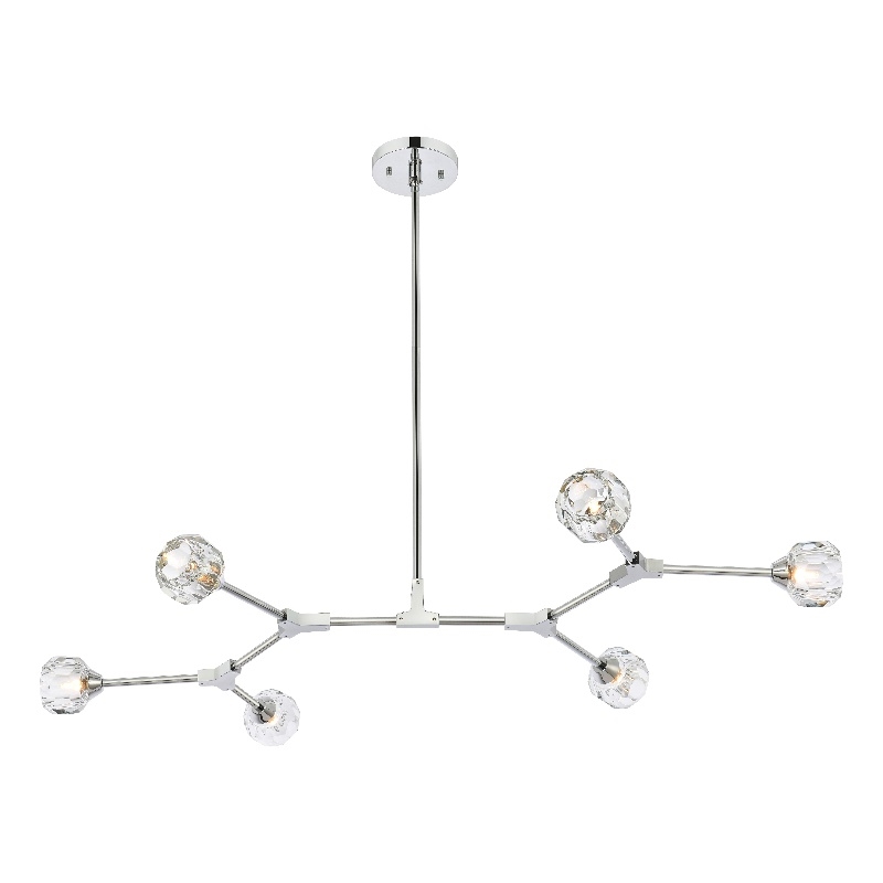 Elegant Lighting Zayne 6-Light Modern Crystal/Iron Pendant in Chrome