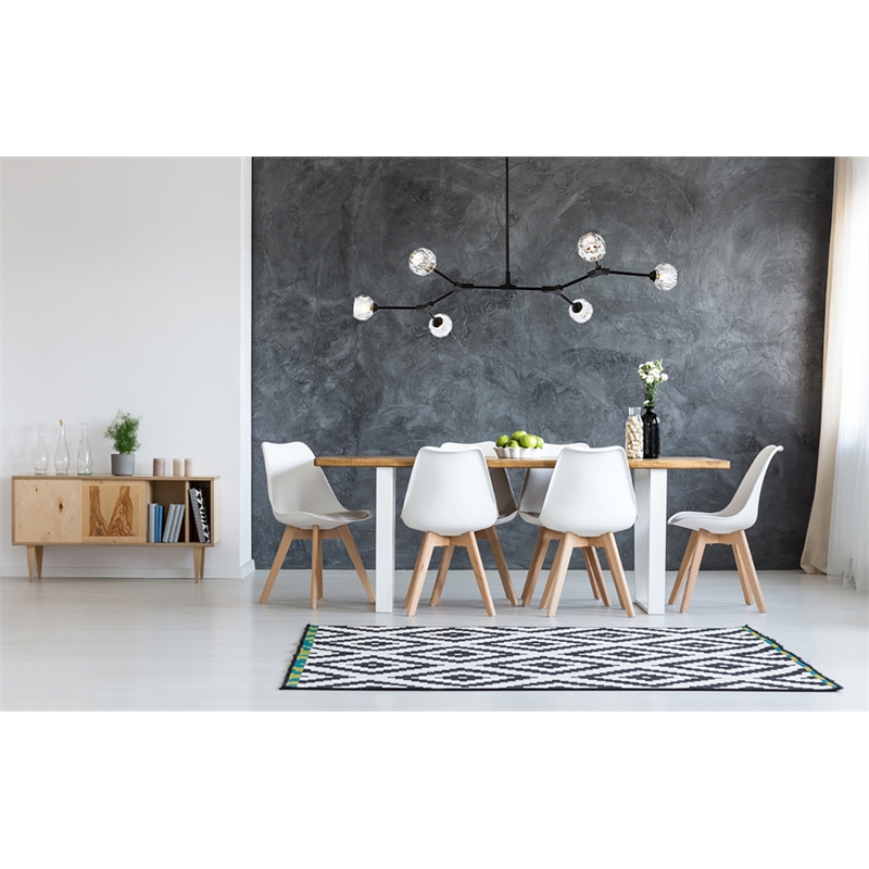 Elegant Lighting Zayne 6-Light Modern Crystal/Iron Pendant in Black