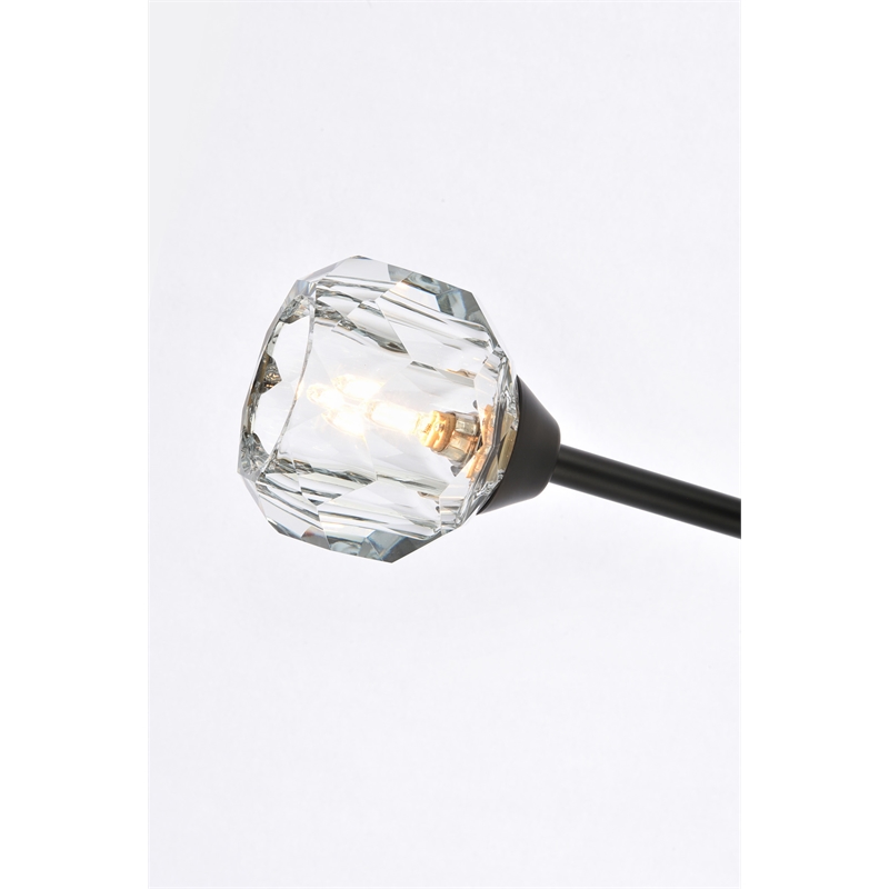 Elegant Lighting Zayne 6-Light Modern Crystal/Iron Pendant in Black