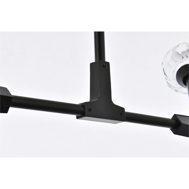 Elegant Lighting Zayne 6-Light Modern Crystal/Iron Pendant in Black
