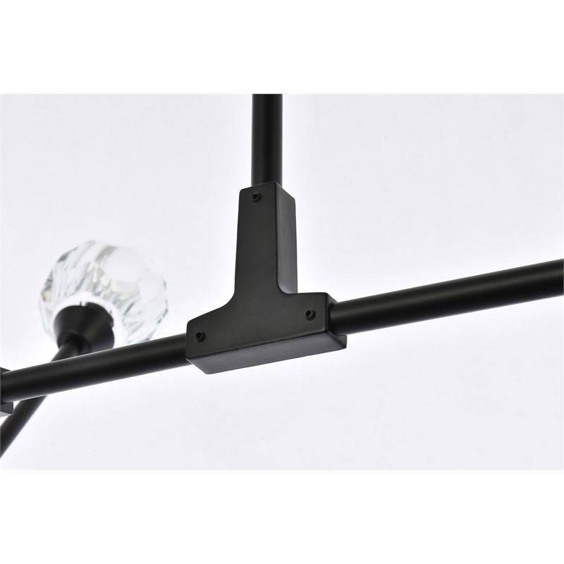 Elegant Lighting Zayne 10-Light Modern Crystal/Iron Pendant in Black