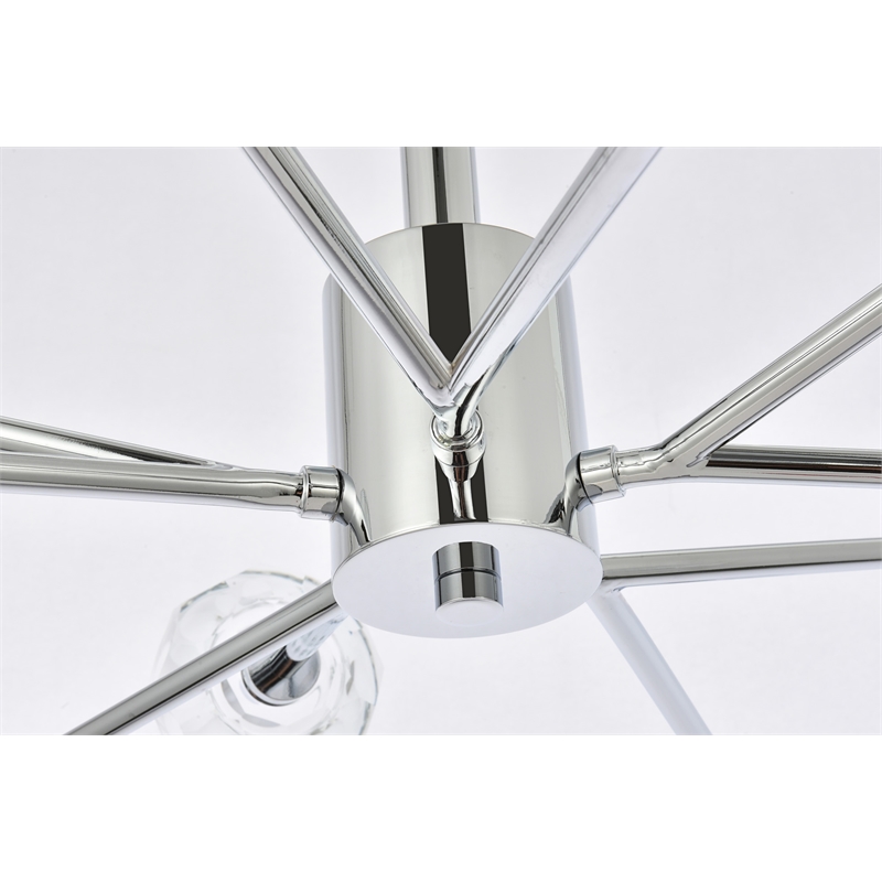 Elegant Lighting Graham 10-Light Modern Crystal Pendant in Chrome