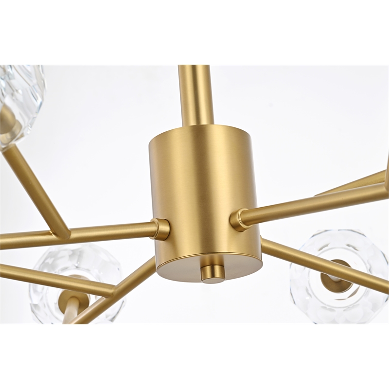 Elegant Lighting Graham 12-Light Modern Crystal/Iron Pendant in Gold