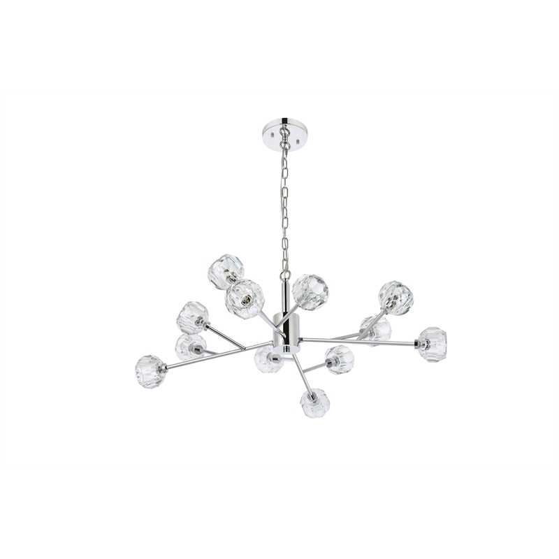 Elegant Lighting Graham 12-Light Modern Crystal Pendant in Chrome