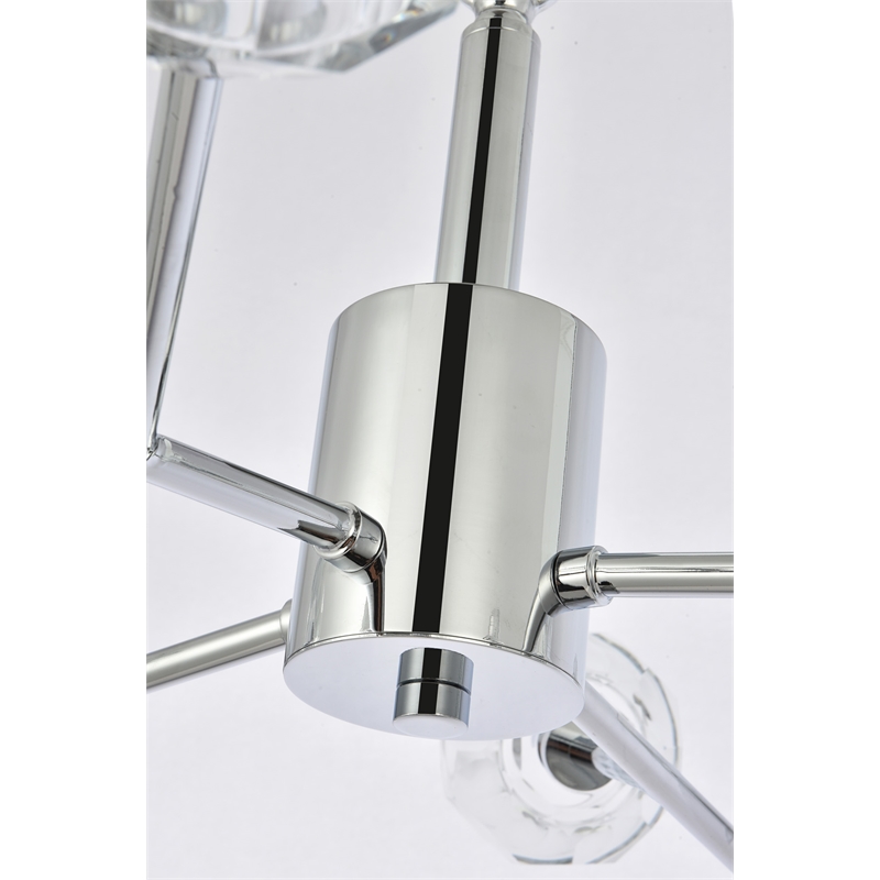 Elegant Lighting Graham 12-Light Modern Crystal Pendant in Chrome