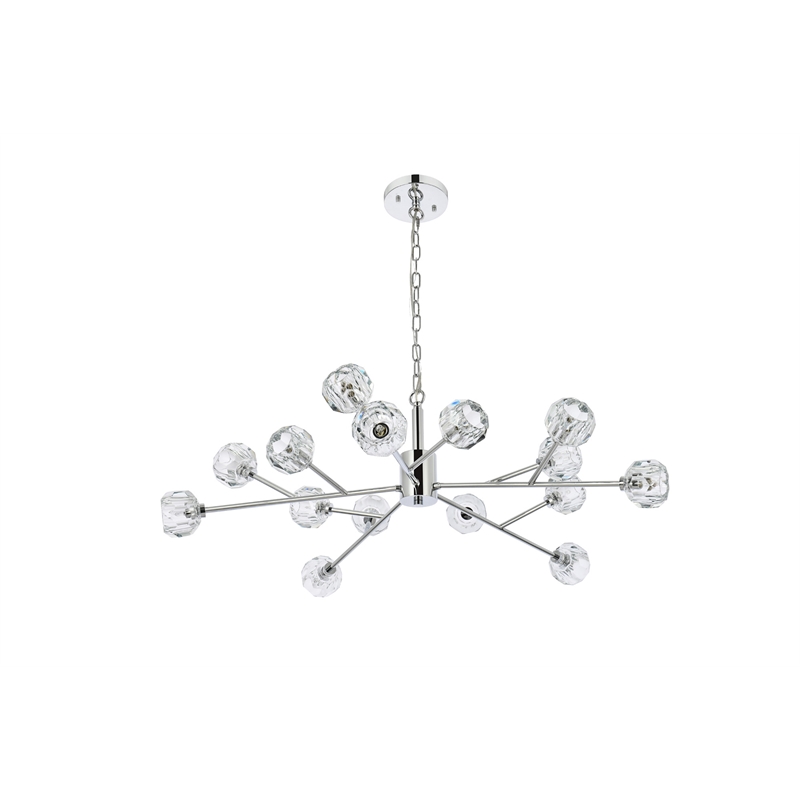 Elegant Lighting Graham 15-Light Modern Crystal Pendant in Chrome