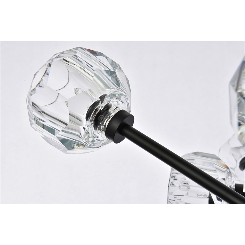 Elegant Lighting Graham 15-Light Modern Crystal Pendant in Black