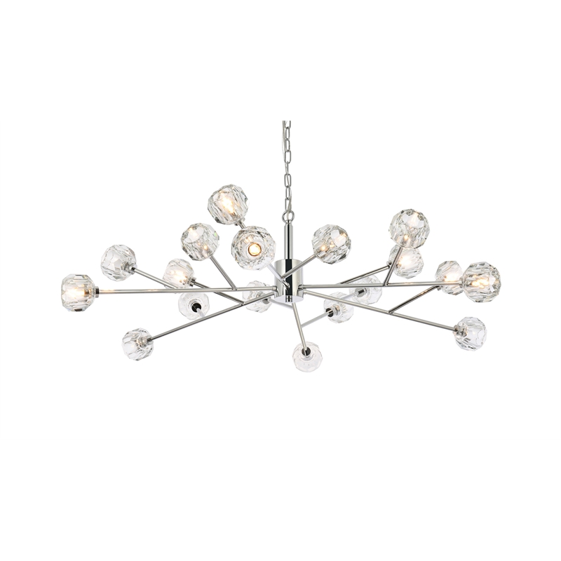 Elegant Lighting Graham 18-Light Modern Crystal Pendant in Chrome