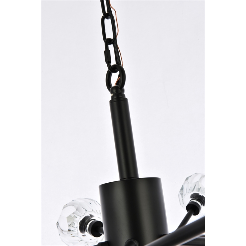 Elegant Lighting Graham 18-Light Modern Crystal Pendant in Black