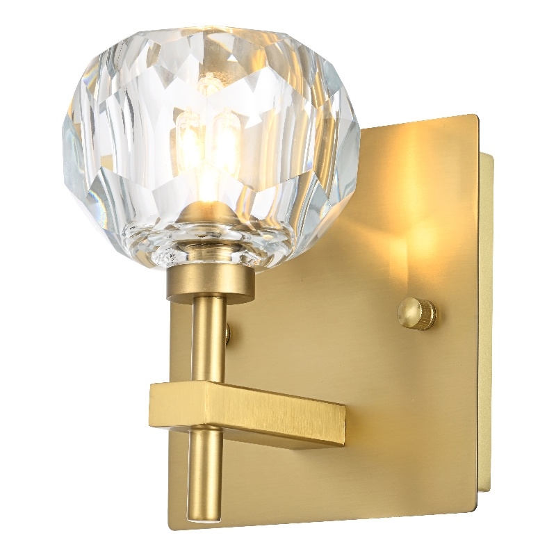 Elegant Lighting Graham 1-Light Modern Crystal Wall Sconce in Gold