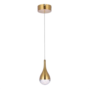 Elegant Lighting Amherst 5&quot 1-Light Metal/Glass Pendant in Satin Gold/Clear