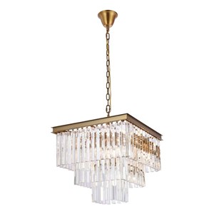 Elegant Lighting Sydney 21.5&quot Metal/Crystal Chandelier in Satin Gold/Clear