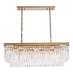 Elegant Lighting Sydney 40&quot Modern Metal/Crystal Chandelier in Satin Gold/Clear