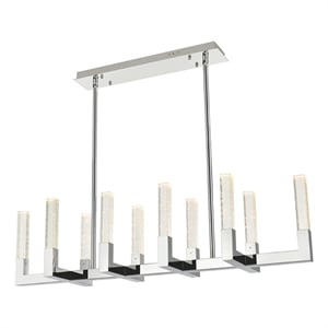 Elegant Lighting Noemi 10-Light Metal Adjustable LED Pendant in Chrome/Clear
