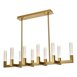 Elegant Lighting Noemi 10-Light Metal Adjustable LED Pendant in Satin Gold