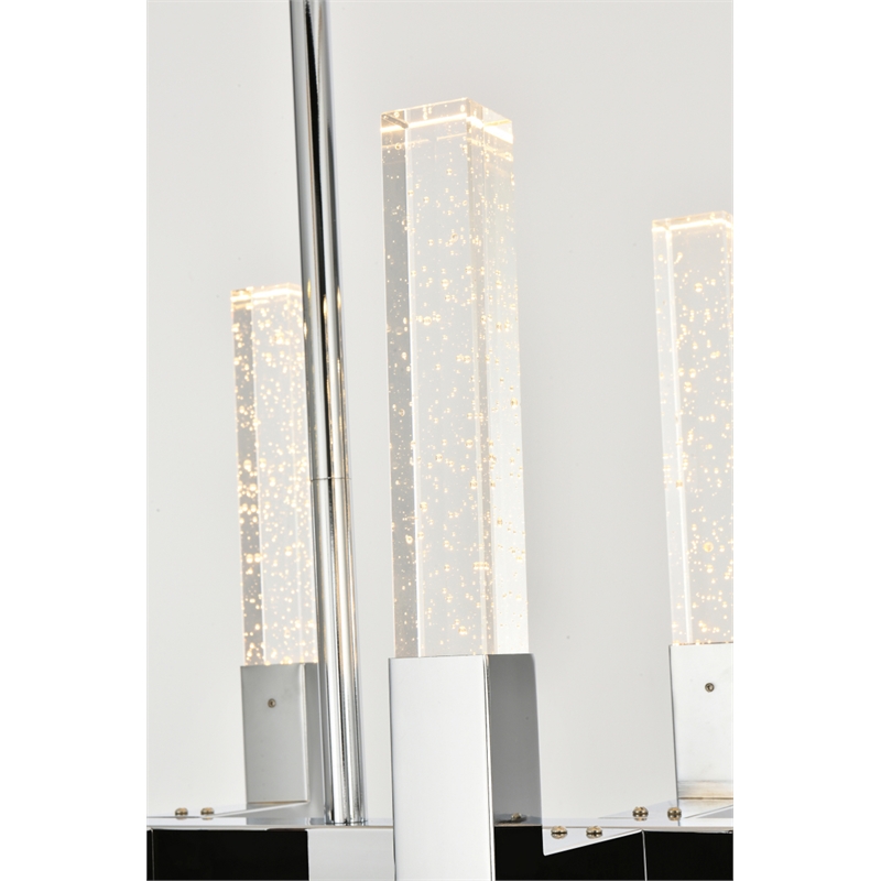 Elegant Lighting Noemi 8-Light Metal Adjustable LED Pendant in Chrome