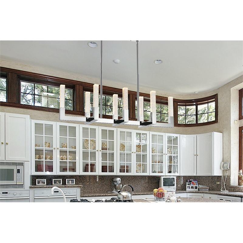 Elegant Lighting Noemi 8-Light Metal Adjustable LED Pendant in Chrome