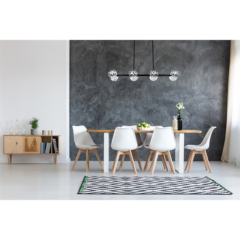 Elegant Lighting Eren 8-Light Metal & Crystal Pendant Light in Black/Clear