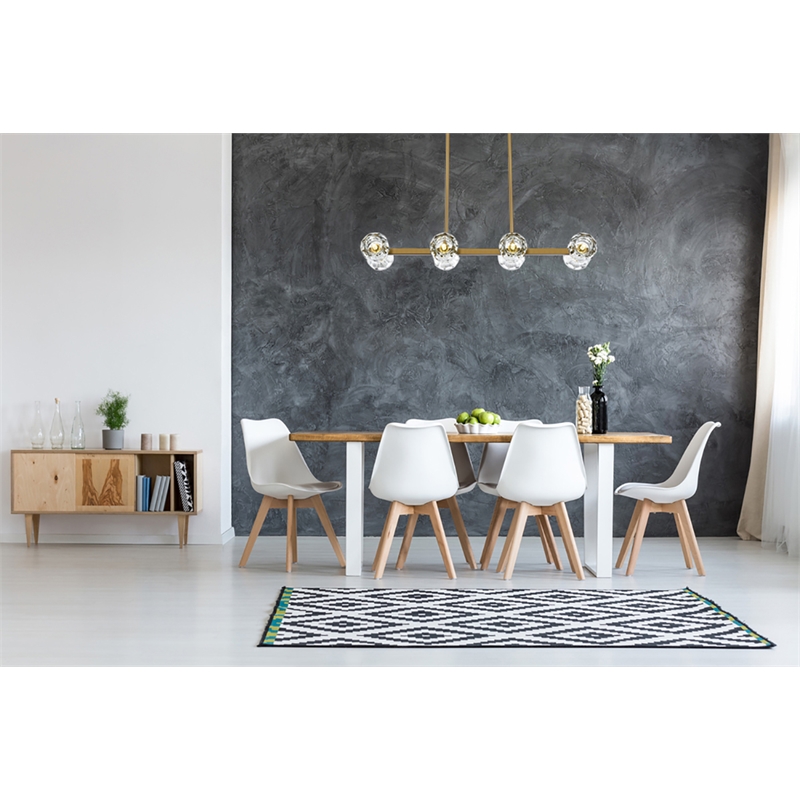 Elegant Lighting Eren 8-Light Metal & Crystal Pendant Light in Satin Gold/Clear