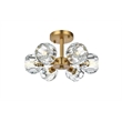 Elegant Lighting Eren 6-Light Metal & Crystal Flush Mount in Satin Gold/Clear