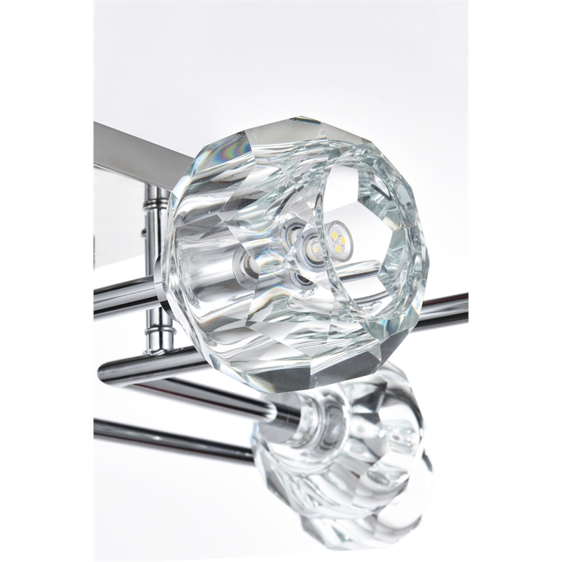 Elegant Lighting Eren 8-Light Metal & Crystal Flush Mount in Chrome/Clear