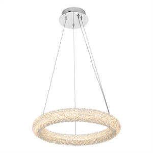 Elegant Lighting Bowen 18&quot 1-Light Metal Adjustable LED Chandelier in Chrome
