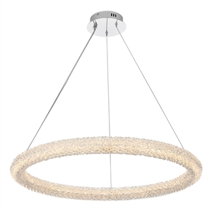 Elegant Lighting Bowen 32&quot 1-Light Metal Adjustable LED Chandelier in Chrome