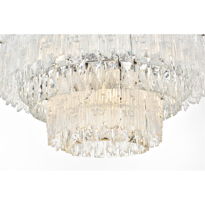 Elegant Lighting Emilia 6-Light Metal & Glass Chandelier in Chrome/Clear