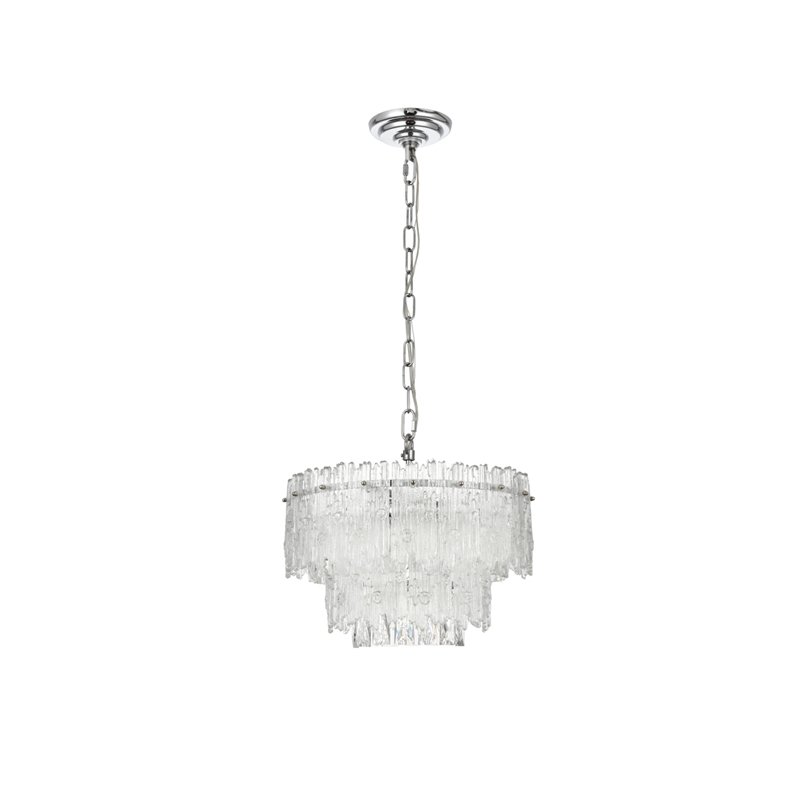 Elegant Lighting Emilia 4-Light Metal & Glass Chandelier in Chrome/Clear