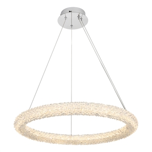 Elegant Lighting Bowen 26&quot 1-Light Metal Adjustable LED Chandelier in Chrome