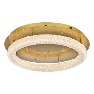 Elegant Lighting Bowen 26&quot 1-Light Metal Adjustable LED Flush Mount in Gold