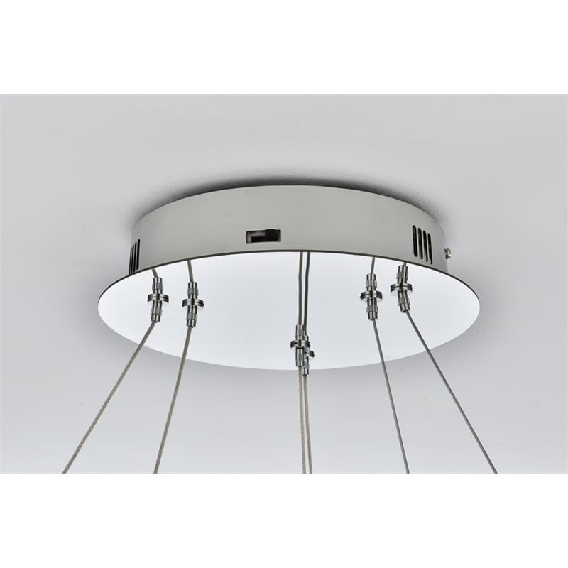 Elegant Lighting Rune 2-Light Metal Adjustable LED Chandelier in Chrome