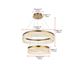 Elegant Lighting Rune 2-Light Metal Adjustable LED Chandelier in Satin Gold