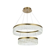 Elegant Lighting Rune 2-Light Metal Adjustable LED Chandelier in Satin Gold