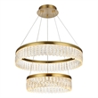 Elegant Lighting Rune 2-Light Metal Adjustable LED Chandelier in Satin Gold