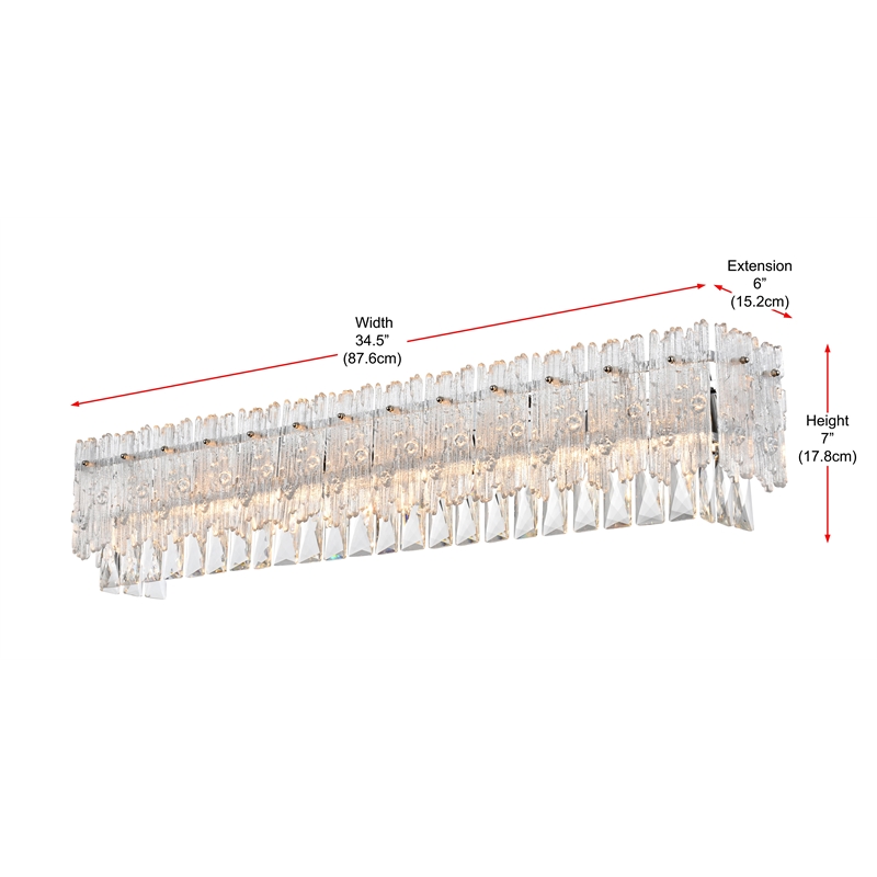 Elegant Lighting Emilia 34.5 Inch Wall Sconce In Chrome