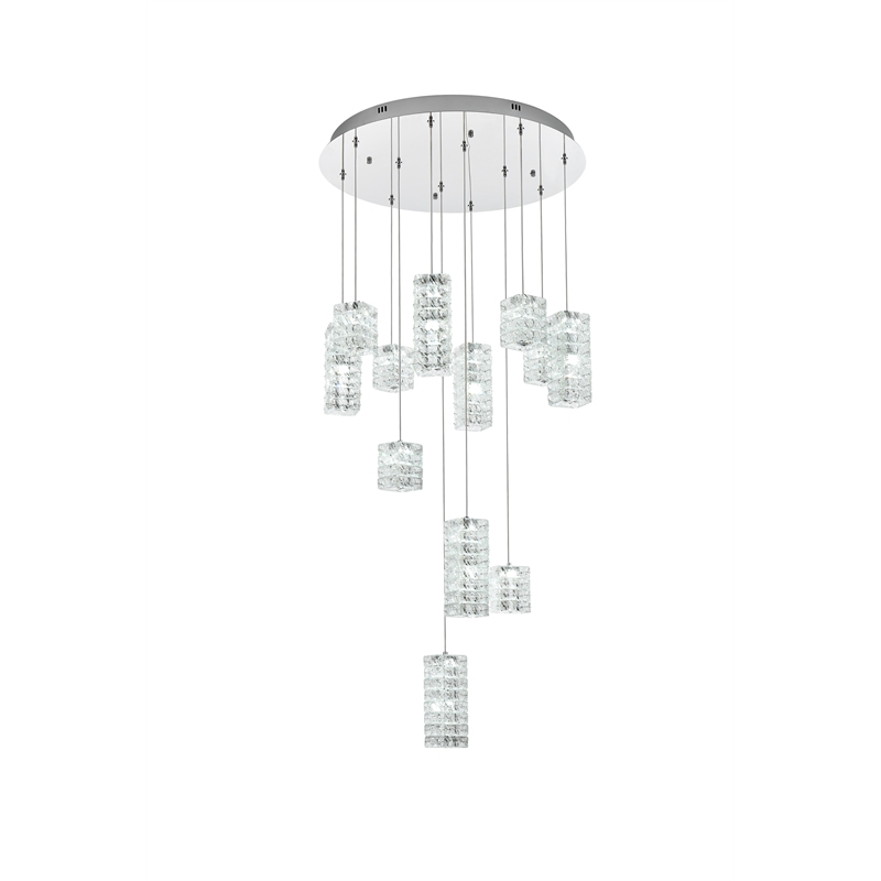 Elegant Lighting Aston 28 Inch Led Pendant In Chrome