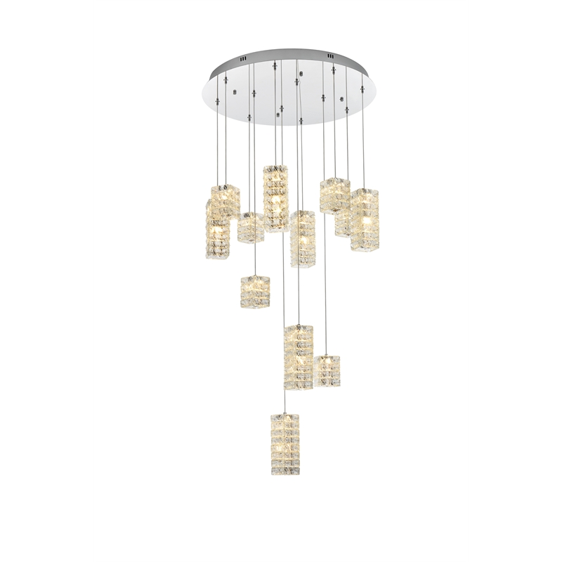 Elegant Lighting Aston 28 Inch Led Pendant In Chrome