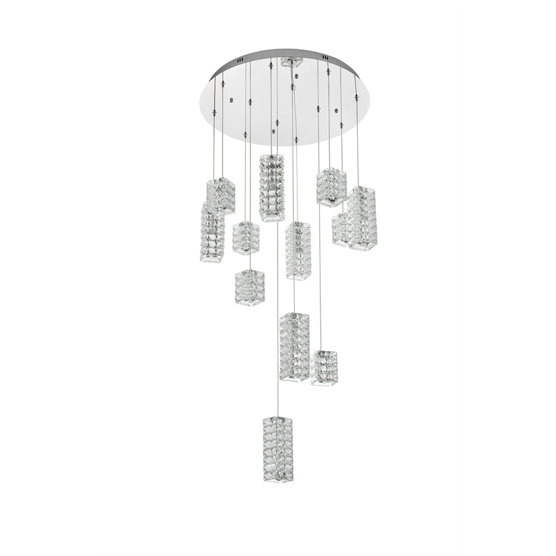 Elegant Lighting Aston 28 Inch Led Pendant In Chrome