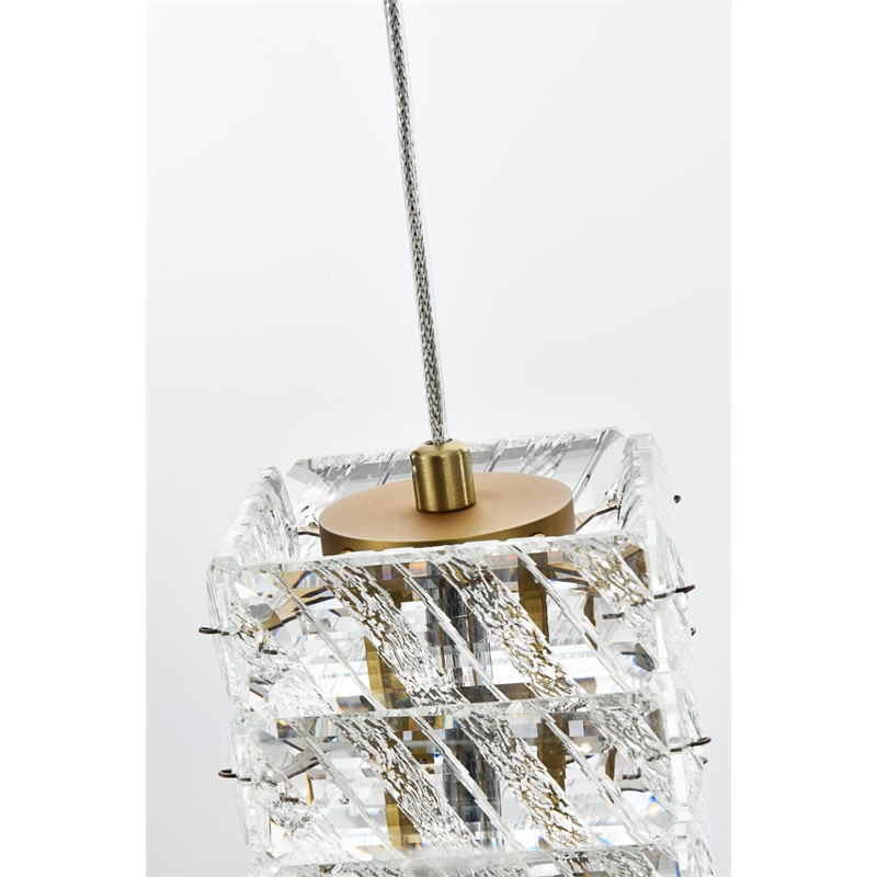 Elegant Lighting Aston 16 Inch Led Pendant In Satin Gold