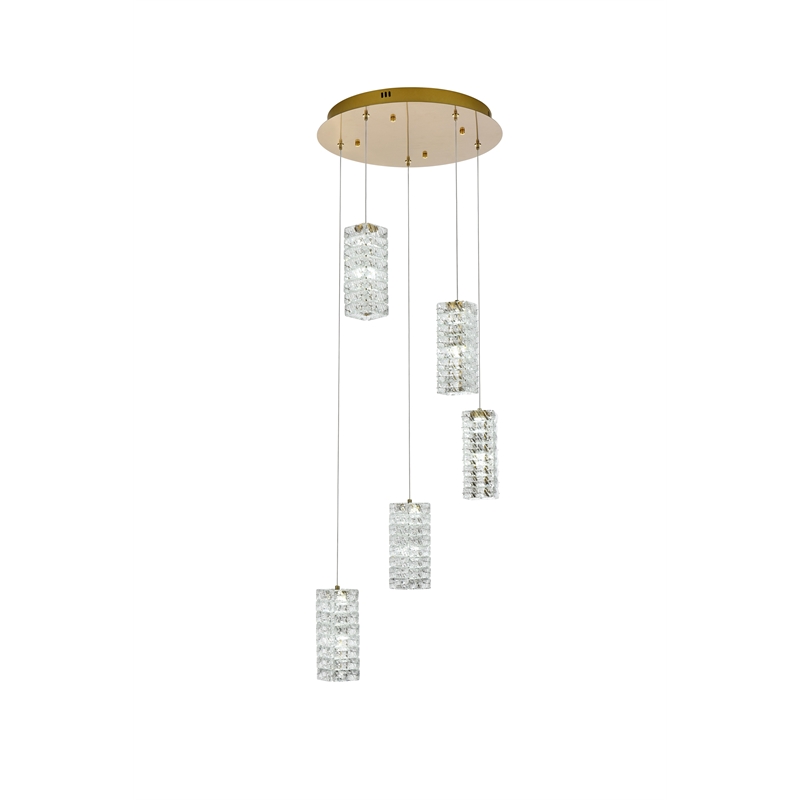 Elegant Lighting Aston 20 Inch Led Pendant In Satin Gold