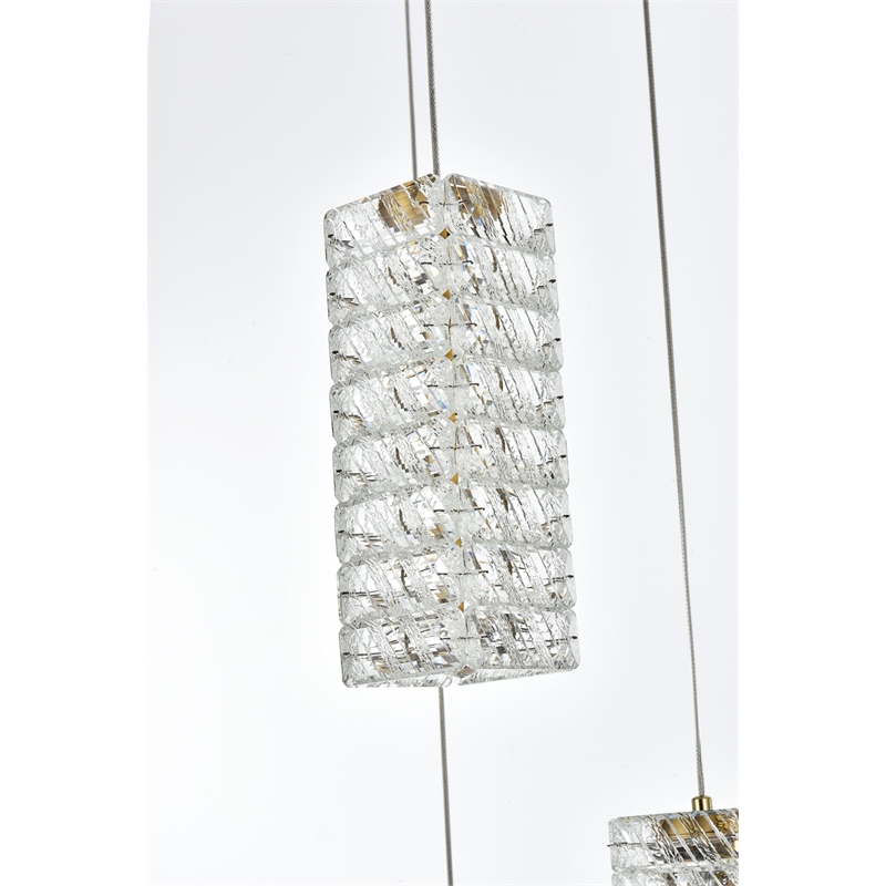 Elegant Lighting Aston 20 Inch Led Pendant In Satin Gold